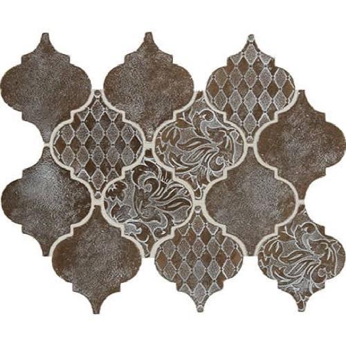 Vintage Metals Whitewash Classic Bronze - Arabesque Mosaic