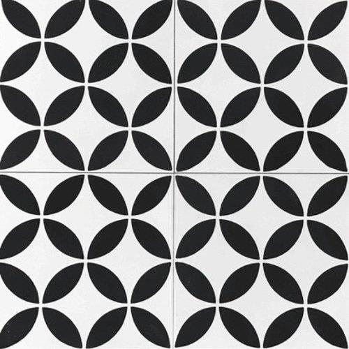 Bd Encaustic Tiles Circulos Black Tile, Floor And Decor White Ceramic Tile
