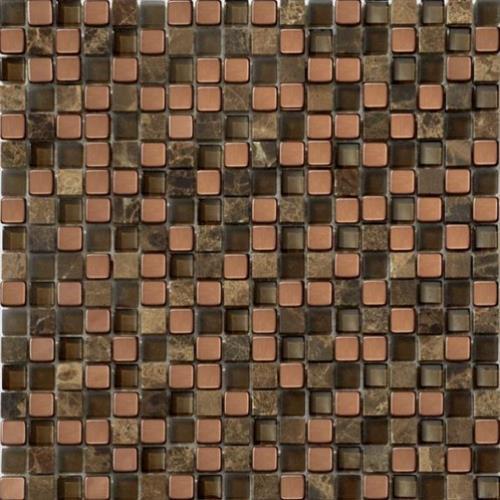 Glass Loft Copper Chocolate Mix 5/8X5/8 Mosaic 12X12
