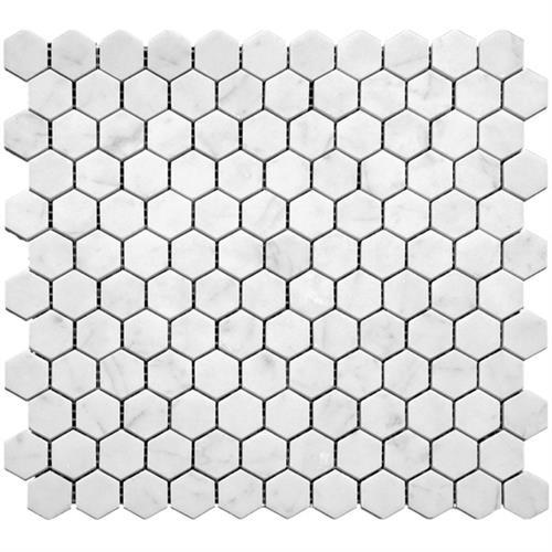 Marbella by Mir Mosaic - Carrara Hex 1X1 Polished