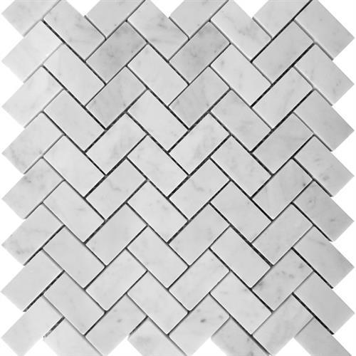 Marbella by Mir Mosaic - Carrara 1X2 Herringbone Polished