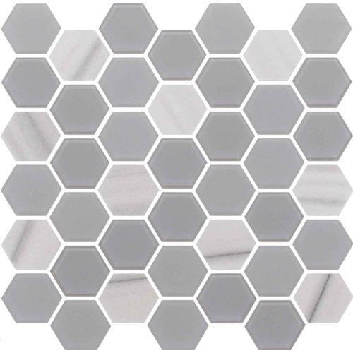 Exagon by Ceratec Surfaces - Grey Hxp-3 - 2 X 2 Mosaic