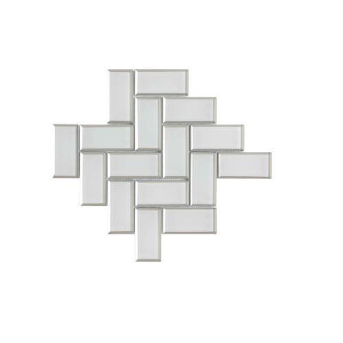 Crystal by Ceratec Surfaces - White Herringbone - 2 X 4 Mosaic